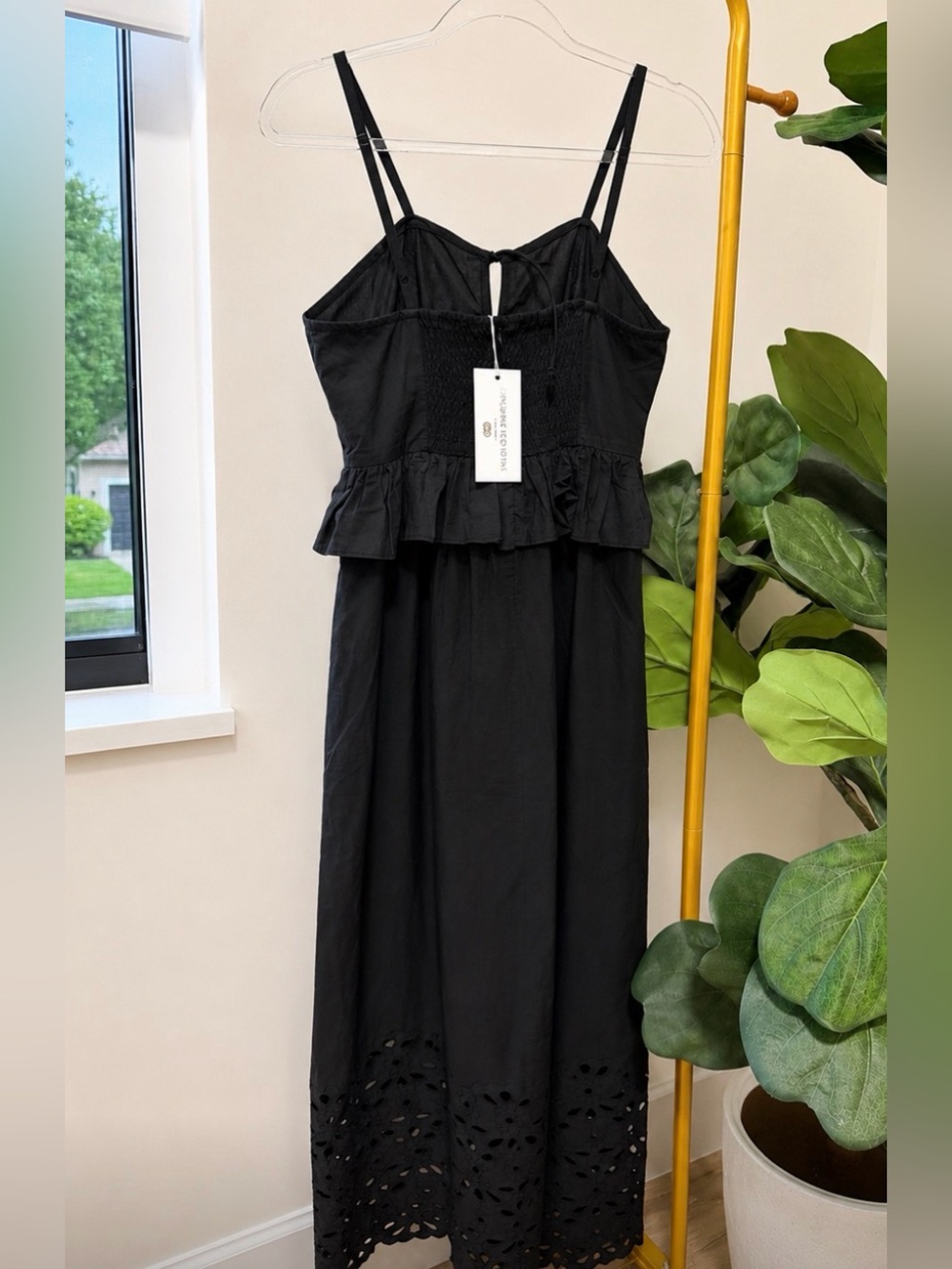 Caroline Constas Black Eyelet Cotton Maxi Dress | NWT | Size Small - Picture 3 of 3